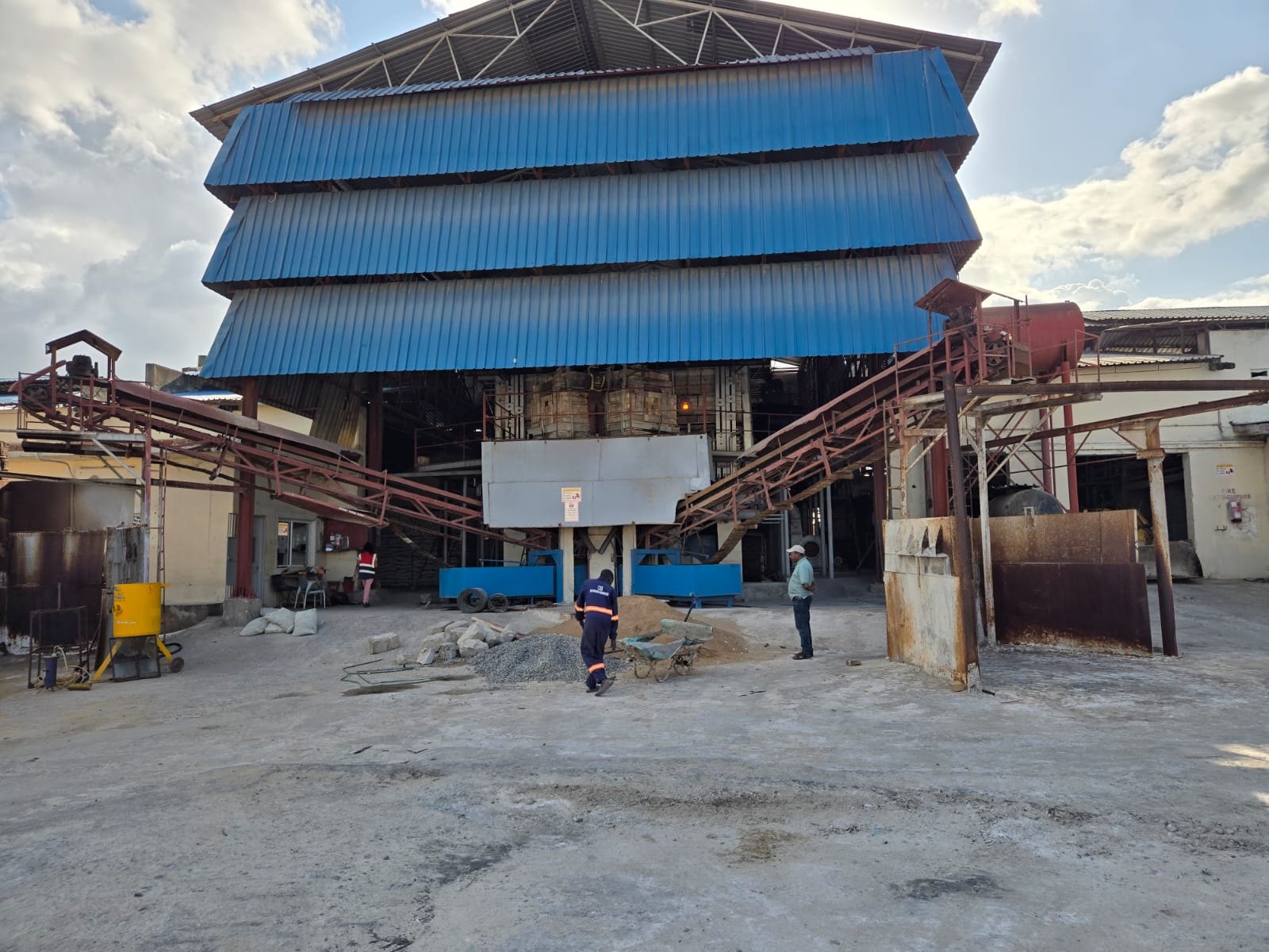 Main production building and conveyors
