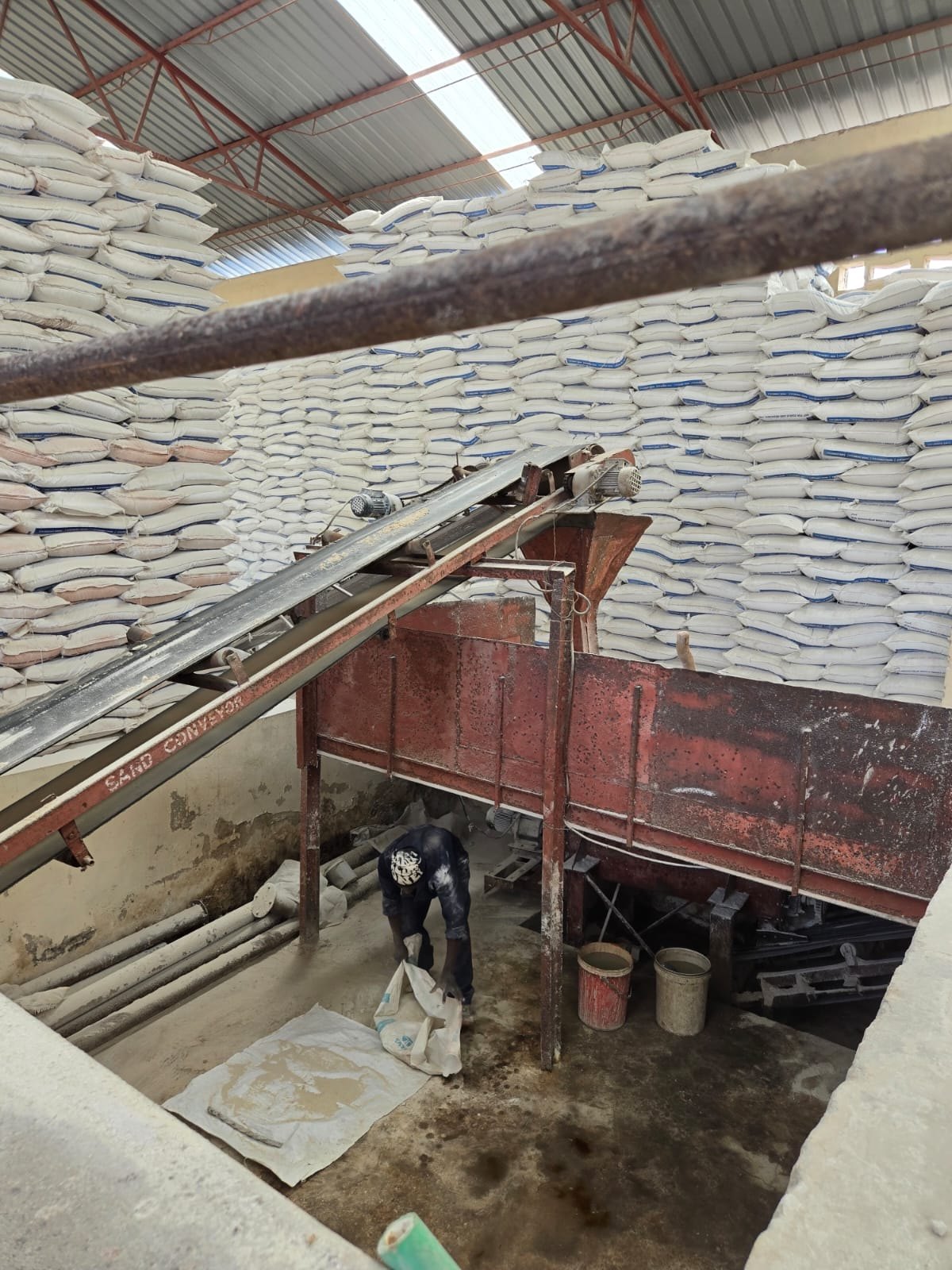 Raw material handling area